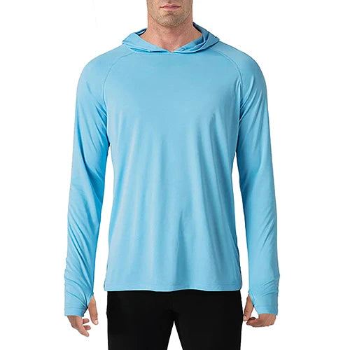 TACVASEN Sun Protection T-Shirts Mens Long Sleeve Hoodie Casual UV-Proof T-Shirts Breathable Lightweight Quick Dry T shirts Male