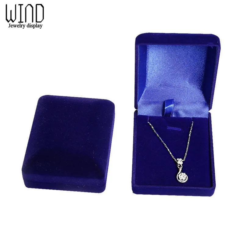 Wholesale Pendant Necklace Chain Storage Package Gift Box Soft Black/Red/Velvet Casket Long Earrings Jewelry Organizer Box