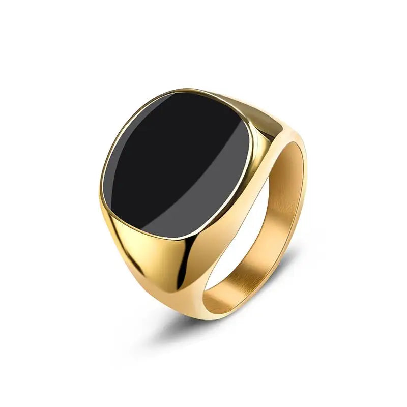 Jiayiqi Men'S Ring Punk Rock 316L Stainless Steel Signet Ring For Men Hip Hop Party Jewelry Male Wedding Gift Custom accept