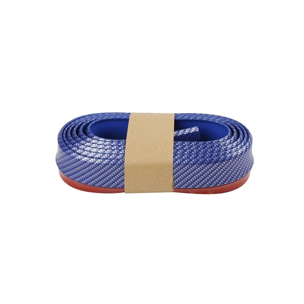 Car Front Bumper Lip Carbon Fiber Rubber Universal  Protector Bumper Lip Strip Spoiler Side Skirt Rubber Anti Scratch Protector