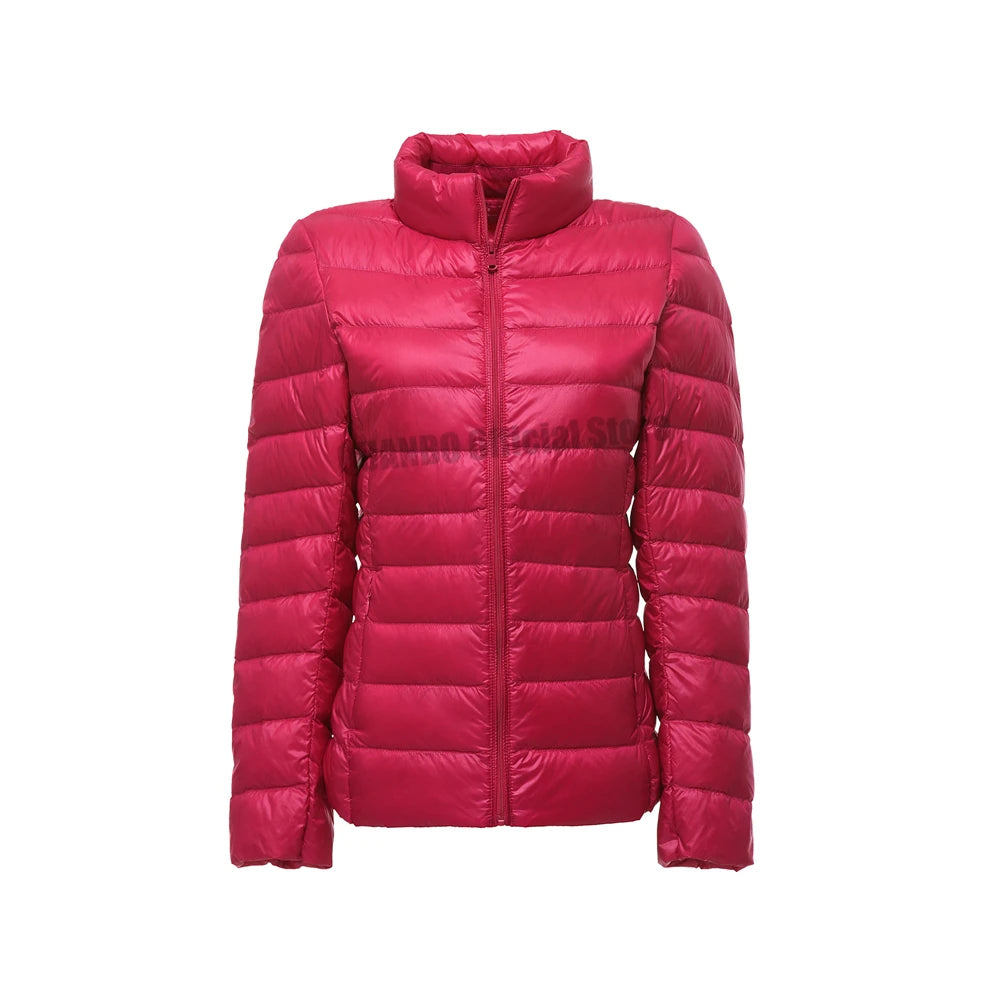 Women Spring Jacket Fashion Short Ultra Lightweight Packable Puffer Coats 15 Colors Female Down Warm Korean Slim Fit Parkas 5XL