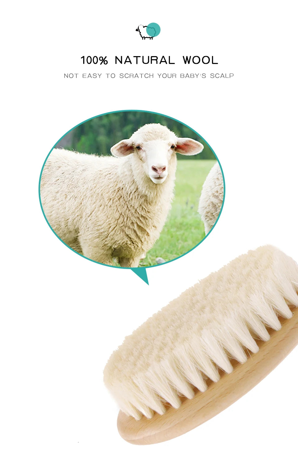 Baby Hair Brush for Hair Personalized Baby Brush Soft Goat Bristle Kids Hair Brush Newborn Hair Comb for Care