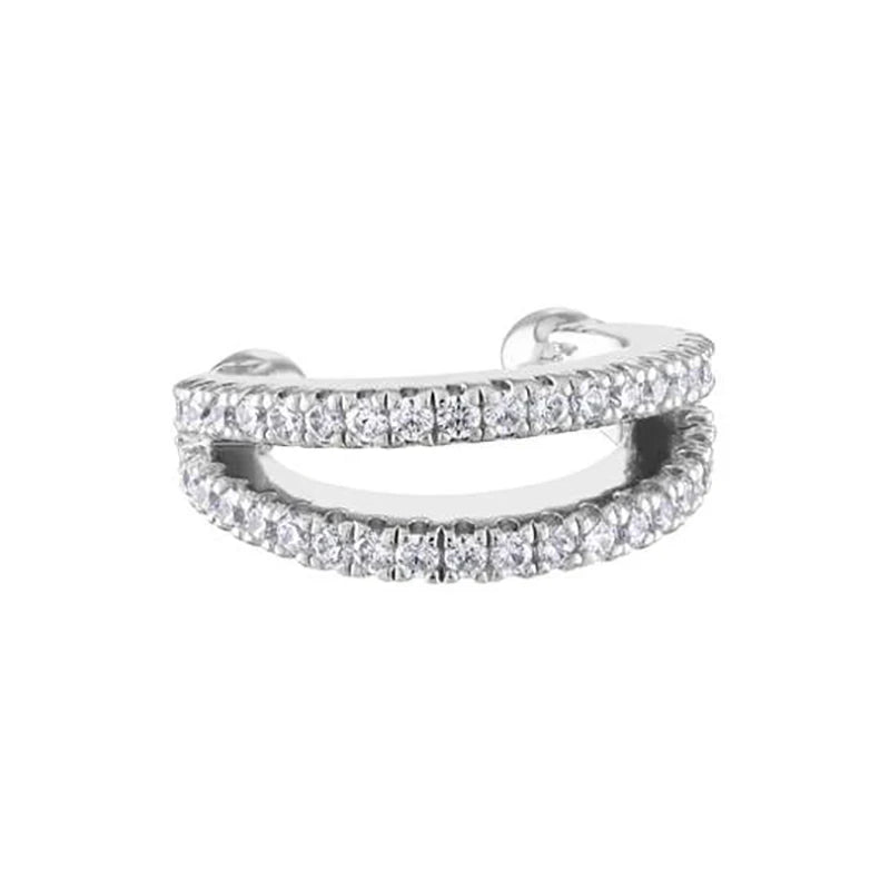 CRMYA Luxury Gold Silver Filled Clip Earring For Women Full CZ Zircon Big Circle Men's Ear Cuff Jewelry Clip On Ear Wholesale