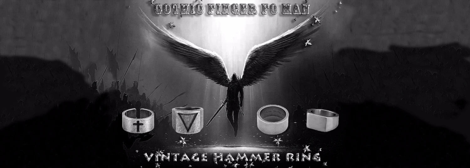 Vintage Gothic Lucifer Seal of Satan Signet Rings Punk Stainless Steel Seal Rings With Black Stone Pagan Jewelry Party Man Gift