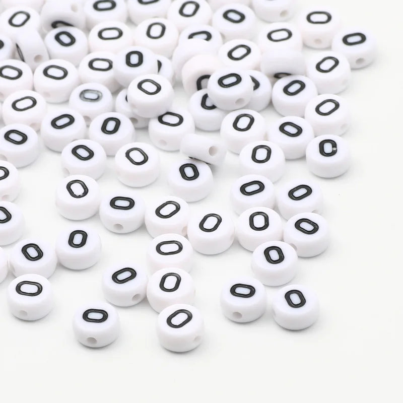 50/100/200pcs/lot 7x4mm White Round A-Z Alphabet Letter Acrylic Loose Spacer Beads for Jewelry Making Diy Bracelet Accessories