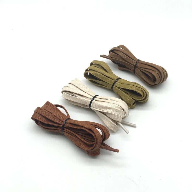 1Pair Waxed Flat Shoelaces Leather Waterproof Casual Shoes Laces Unisex Boots Shoelace Length 60 80 100 120 140 160 180CM P3
