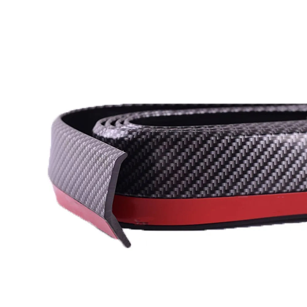 Car Front Bumper Lip Carbon Fiber Rubber Universal  Protector Bumper Lip Strip Spoiler Side Skirt Rubber Anti Scratch Protector