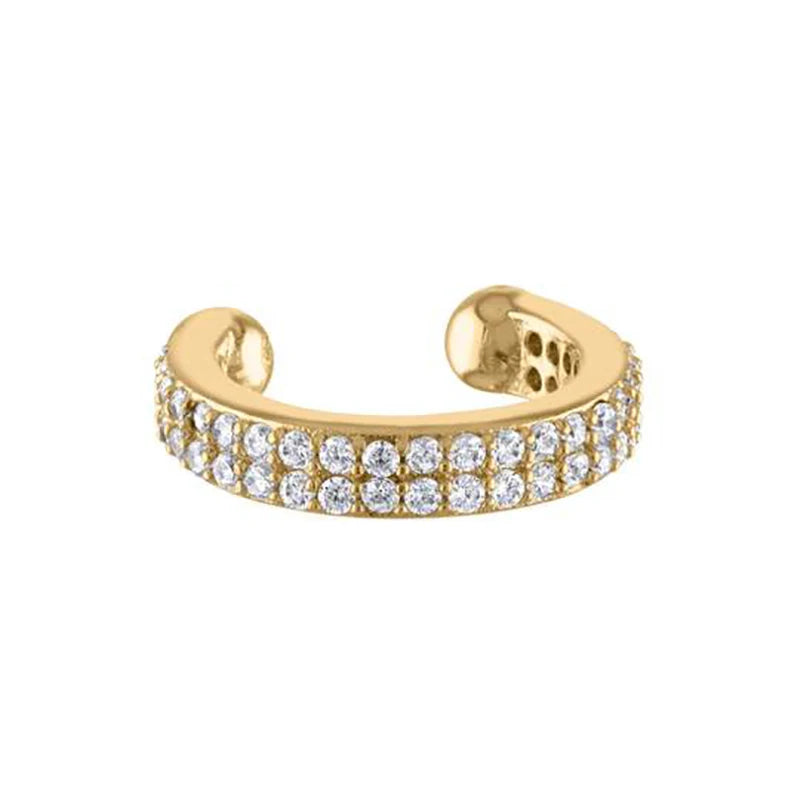 CRMYA Luxury Gold Silver Filled Clip Earring For Women Full CZ Zircon Big Circle Men's Ear Cuff Jewelry Clip On Ear Wholesale