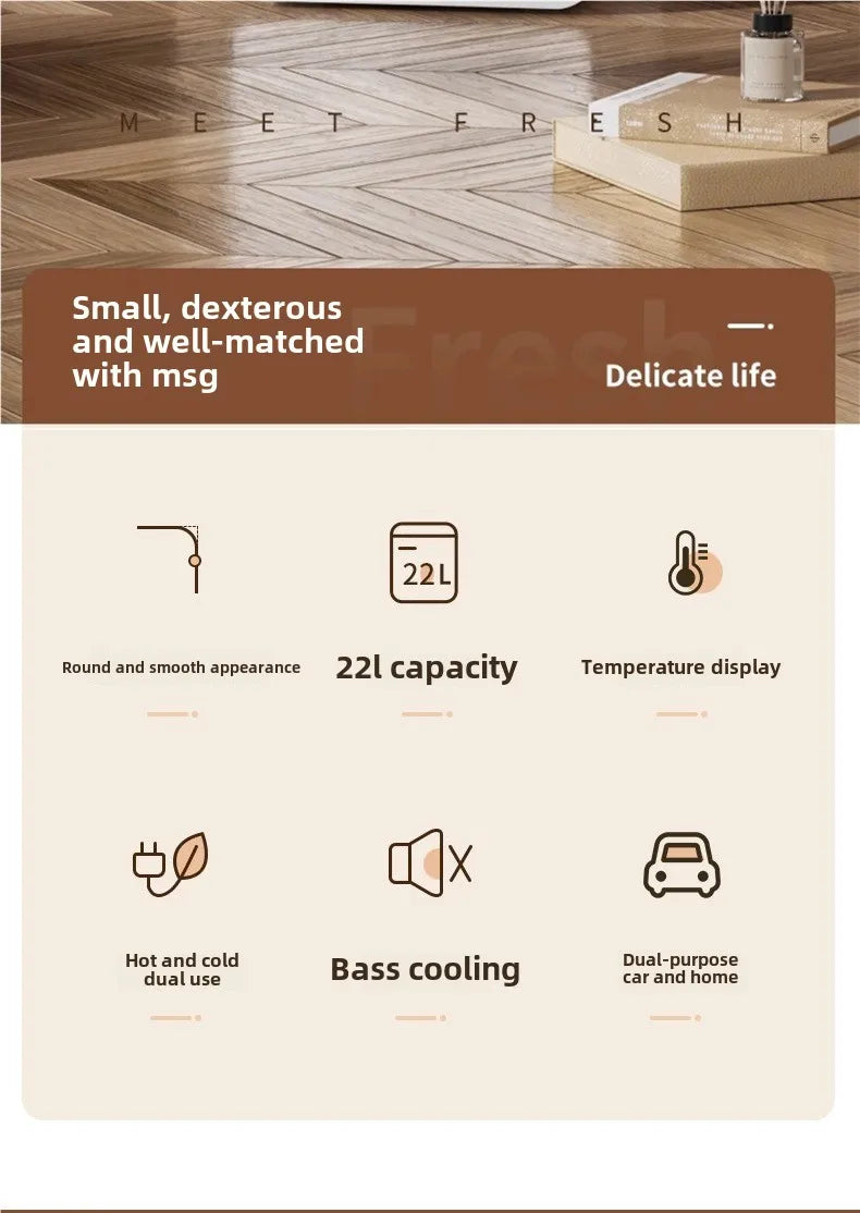 16L High-Efficiency And Energy-Saving Car Refrigerator Is Compact And Portable, Powerful And Ultra-Quiet For Outdoor Adventure