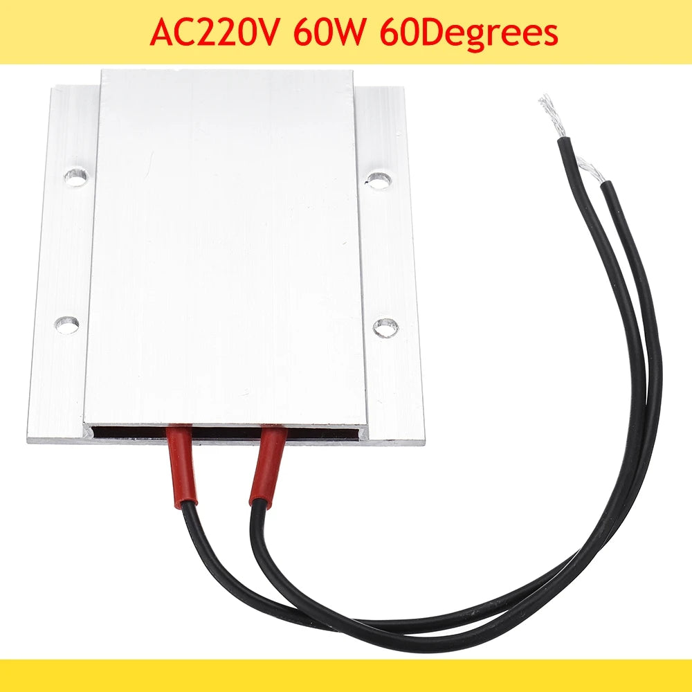 60/80/100/120/150 Degrees 220V Constant Temperature Ceramic Aluminum Heater PTC Heating Plate Element Shell thermistor 77*62mm