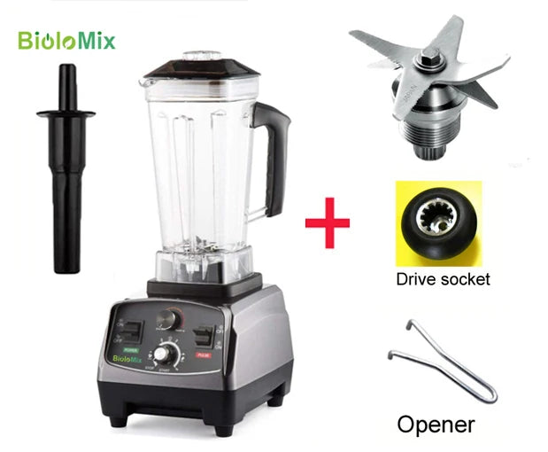 Biolomix BPA Free 2200W Commercial Grade Timer Blender Mixer Heavy Duty Automatic Fruit Food Processor Ice Crusher Smoothies