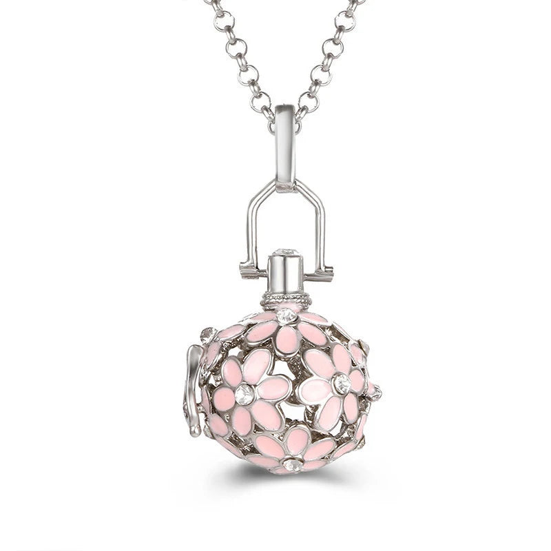 Mexico Chime Music Angel Ball Caller Locket Necklace Vintage Pregnancy Necklace Aromatherapy Essential Oil Diffuser Accessories