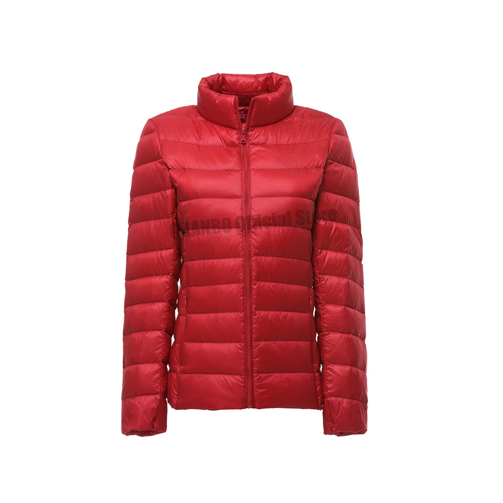 Women Spring Jacket Fashion Short Ultra Lightweight Packable Puffer Coats 15 Colors Female Down Warm Korean Slim Fit Parkas 5XL