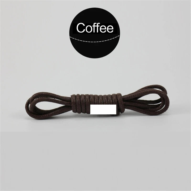 1Pair Waxed Cotton Round Shoe laces Coloured Leather Shoes lace Waterproof ShoeLaces Men Boots Shoelace Shoestring