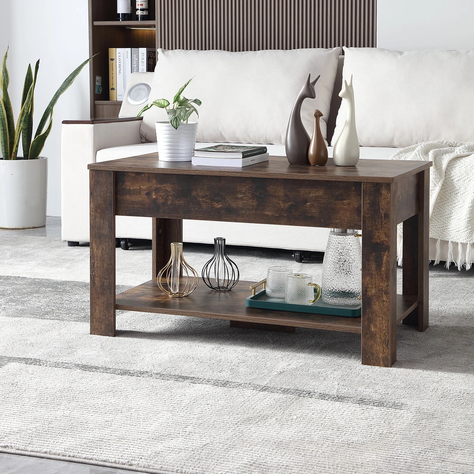 Small Modern Coffee Tables with Storage for Living Room Wood Lift Top Center Table Farmhouse