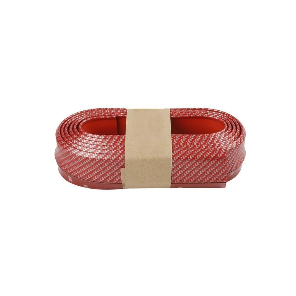 Car Front Bumper Lip Carbon Fiber Rubber Universal  Protector Bumper Lip Strip Spoiler Side Skirt Rubber Anti Scratch Protector