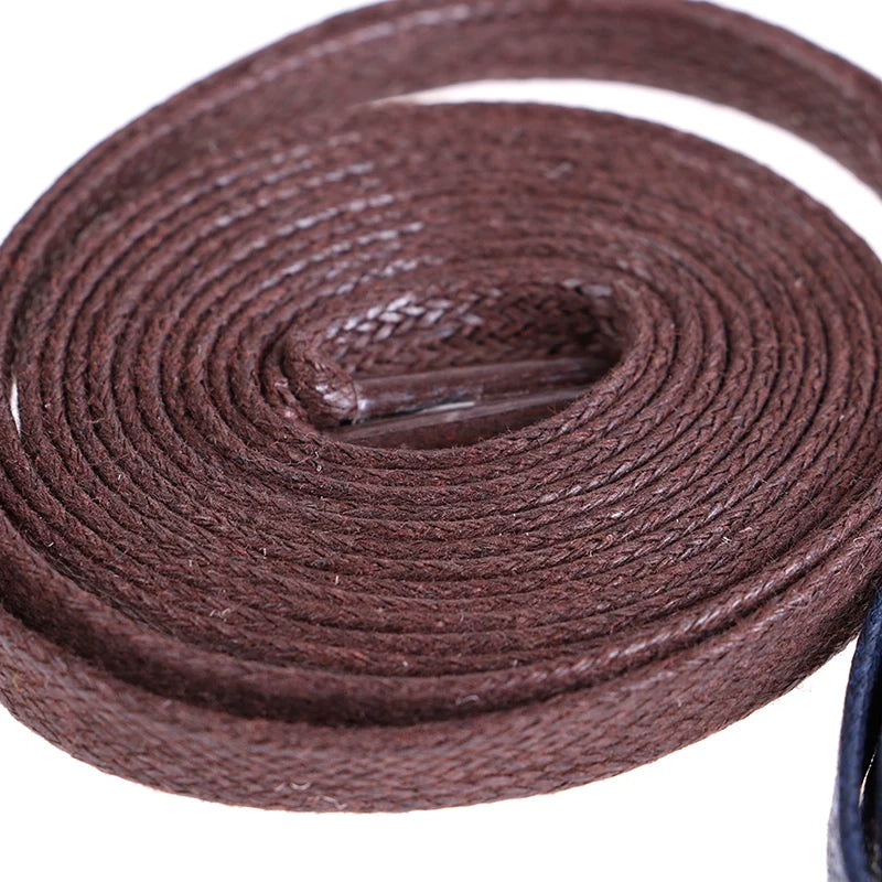 1Pair Waxed Flat Shoelaces Leather Waterproof Casual Shoes Laces Unisex Boots Shoelace Length 60 80 100 120 140 160 180CM P3