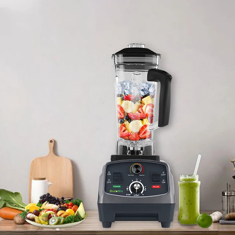 Biolomix BPA Free 2200W Commercial Grade Timer Blender Mixer Heavy Duty Automatic Fruit Food Processor Ice Crusher Smoothies