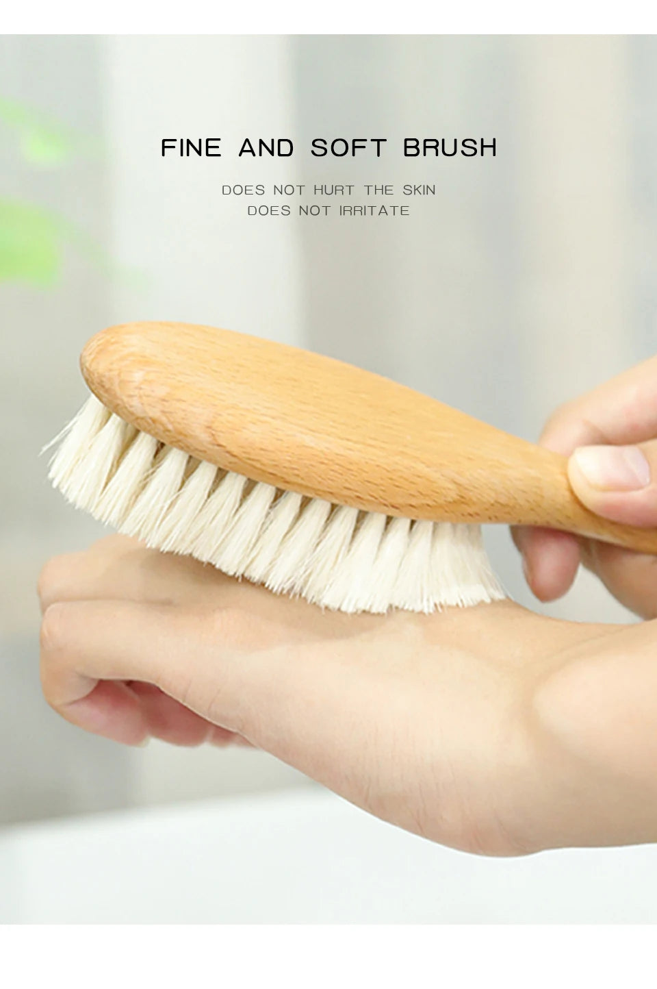 Baby Hair Brush for Hair Personalized Baby Brush Soft Goat Bristle Kids Hair Brush Newborn Hair Comb for Care