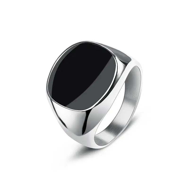 Jiayiqi Men'S Ring Punk Rock 316L Stainless Steel Signet Ring For Men Hip Hop Party Jewelry Male Wedding Gift Custom accept