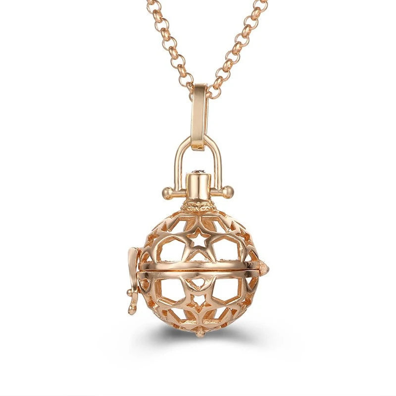 Mexico Chime Music Angel Ball Caller Locket Necklace Vintage Pregnancy Necklace Aromatherapy Essential Oil Diffuser Accessories