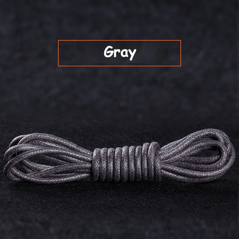 1Pair Cotton Waxed Shoelaces Round Oxford Shoe laces Boots Laces Waterproof Leather Shoelace Length 60/80/100/120/140/180cm