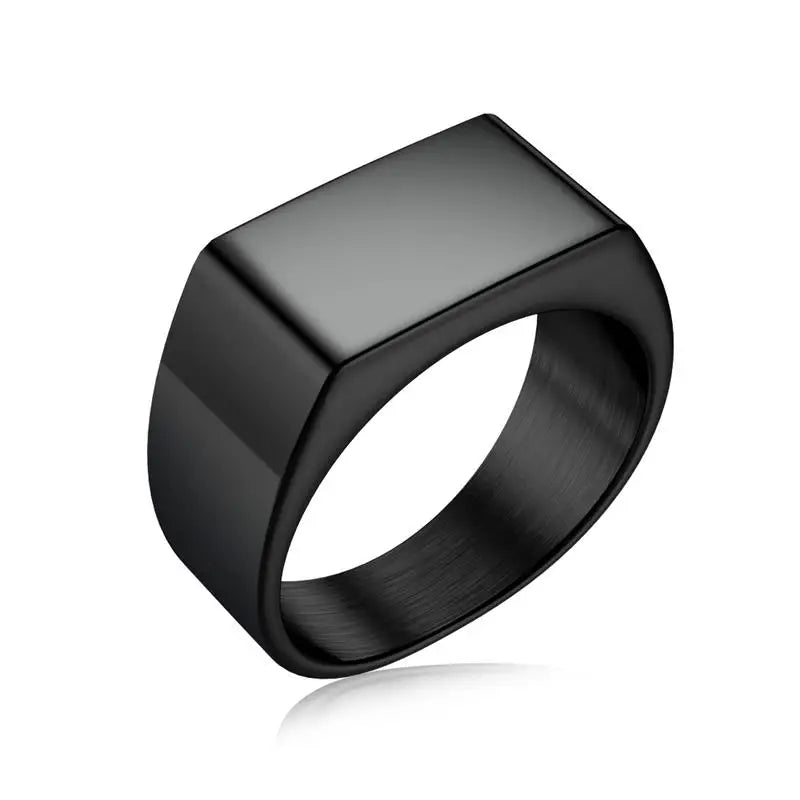 Jiayiqi Men'S Ring Punk Rock 316L Stainless Steel Signet Ring For Men Hip Hop Party Jewelry Male Wedding Gift Custom accept