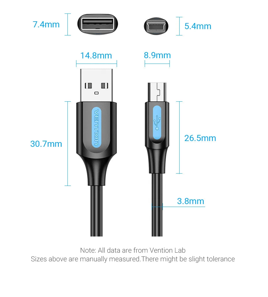 Vention Mini USB Cable Mini USB to USB Fast Data Charger Cable for MP3 MP4 Player Car DVR GPS Digital Camera HDD Mini USB 1m 3m
