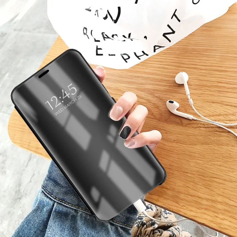 Window Case For Xiaomi Redmi Note 15 14 13 12C 14C 15C Mirror View PU Leather Flip Cover For Xiaomi Mi 17T 15T 14T POCO X7 X6