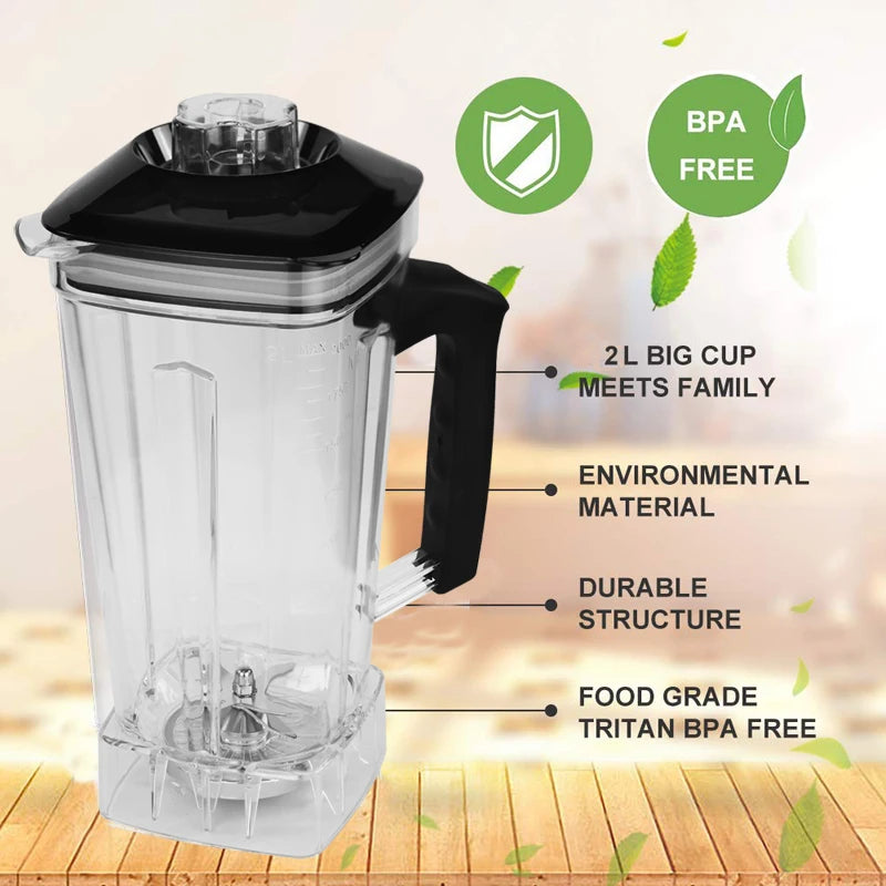 Biolomix BPA Free 2200W Commercial Grade Timer Blender Mixer Heavy Duty Automatic Fruit Food Processor Ice Crusher Smoothies