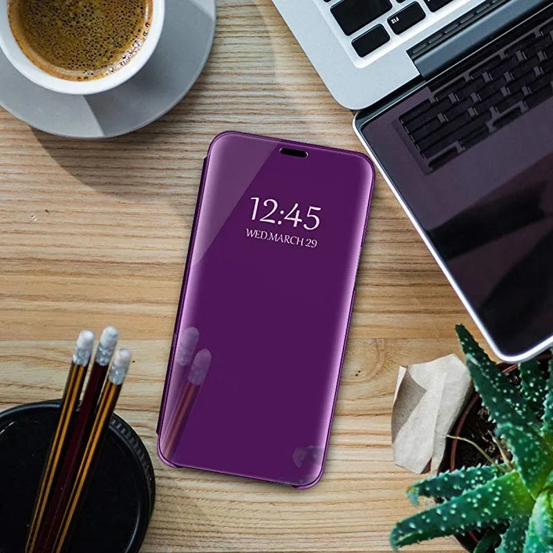 Window Case For Xiaomi Redmi Note 15 14 13 12C 14C 15C Mirror View PU Leather Flip Cover For Xiaomi Mi 17T 15T 14T POCO X7 X6