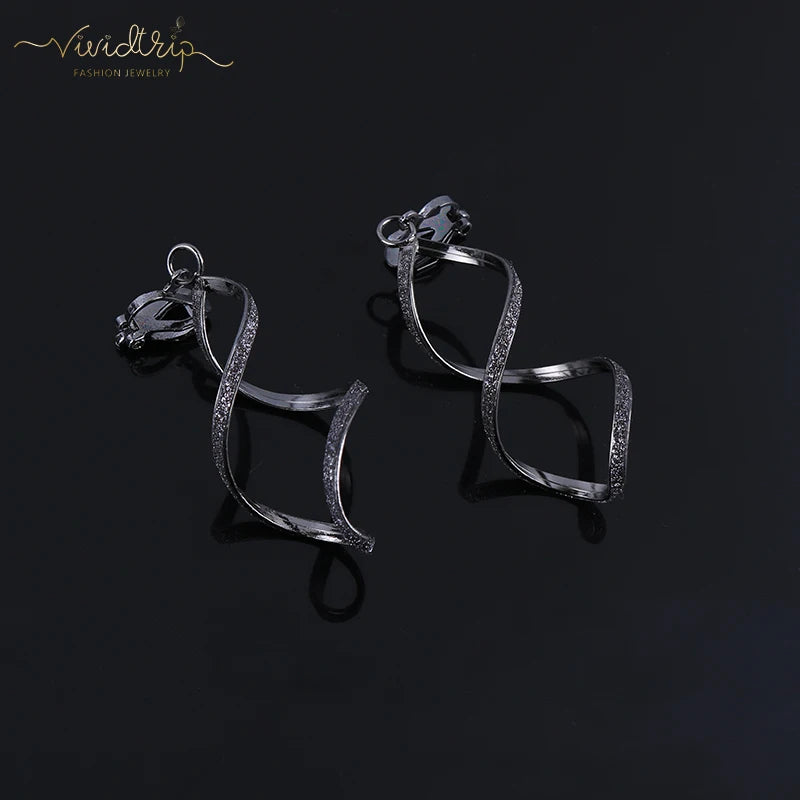 4 Color Geometry Irregular Metal Wave Pattern Glitter Clip on Earrings No Pierced for Women Minimalism Ear Clips Fashion Jewelry