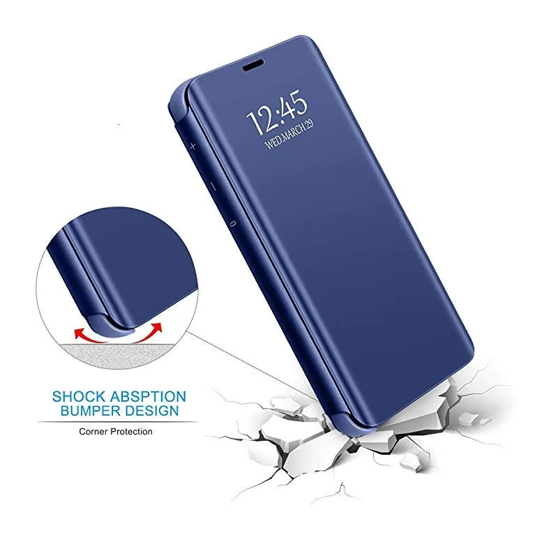 Window Case For Xiaomi Redmi Note 15 14 13 12C 14C 15C Mirror View PU Leather Flip Cover For Xiaomi Mi 17T 15T 14T POCO X7 X6