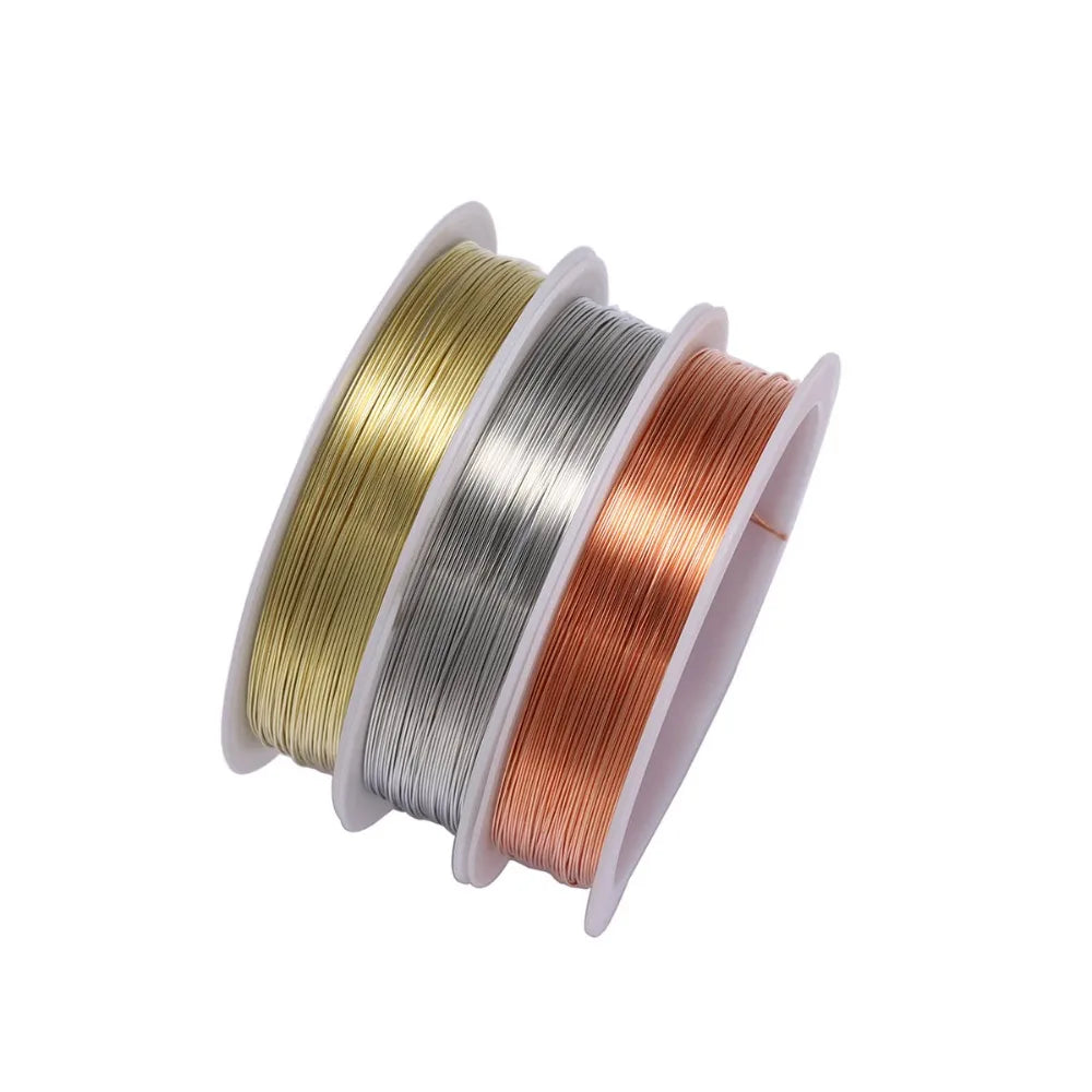 1 Roll 0.2/0.3/0.4/0.5/0.6/0.7/0.8/1mm Sturdy Copper Wire Beading Wire For Bracelet Necklace DIY Jewelry Making Accessories