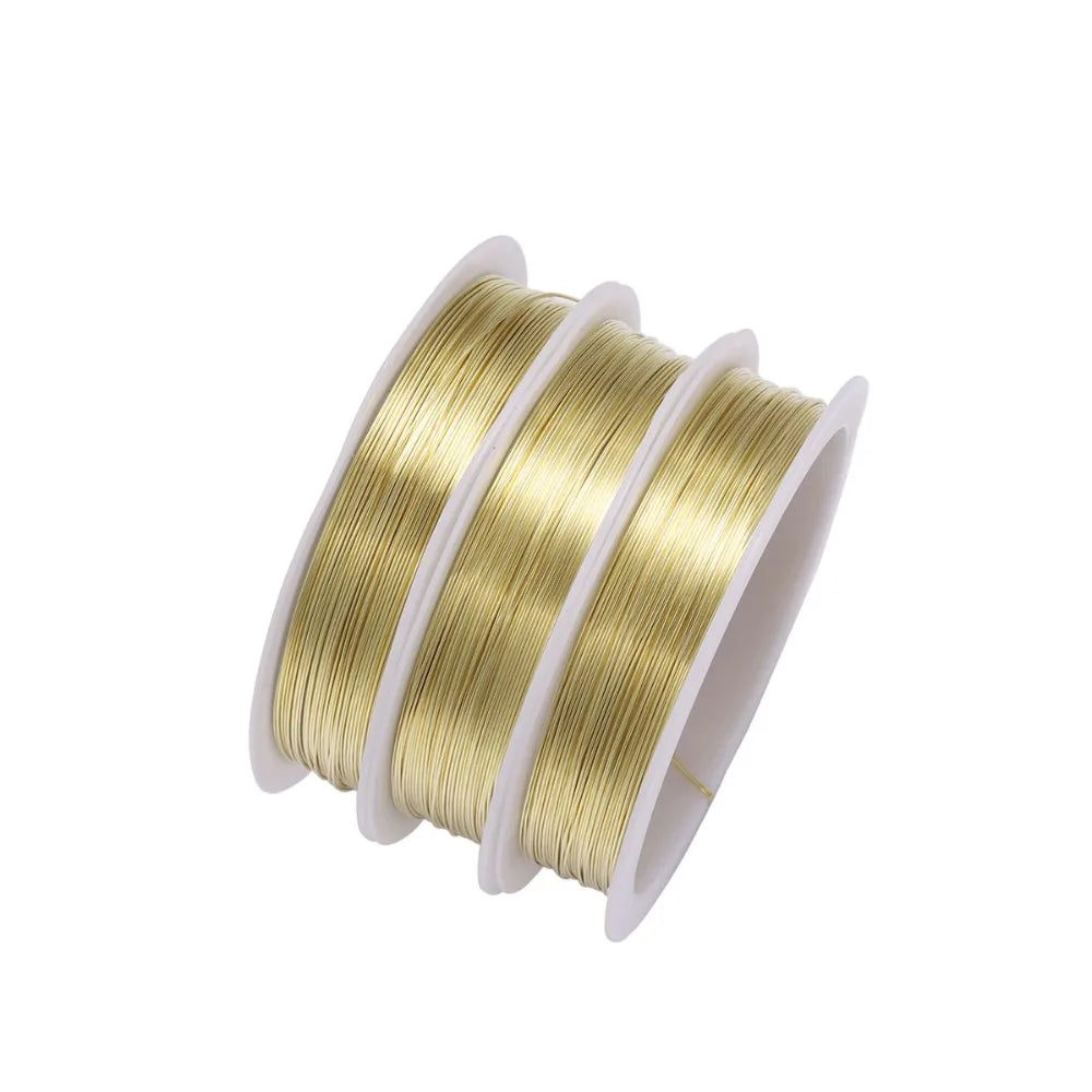 1 Roll 0.2/0.3/0.4/0.5/0.6/0.7/0.8/1mm Sturdy Copper Wire Beading Wire For Bracelet Necklace DIY Jewelry Making Accessories