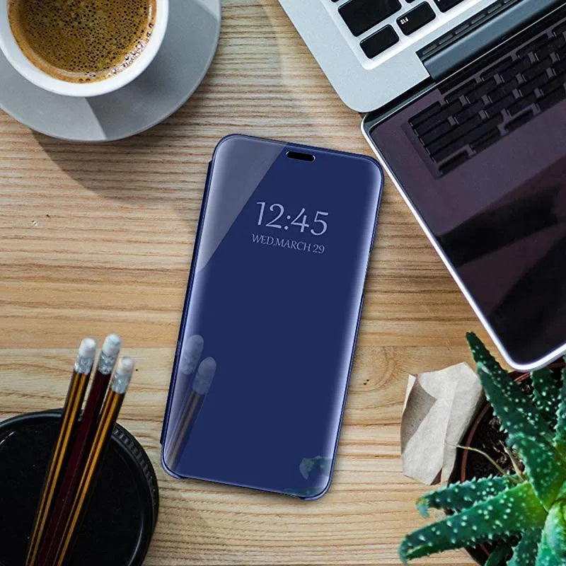 Window Case For Xiaomi Redmi Note 15 14 13 12C 14C 15C Mirror View PU Leather Flip Cover For Xiaomi Mi 17T 15T 14T POCO X7 X6