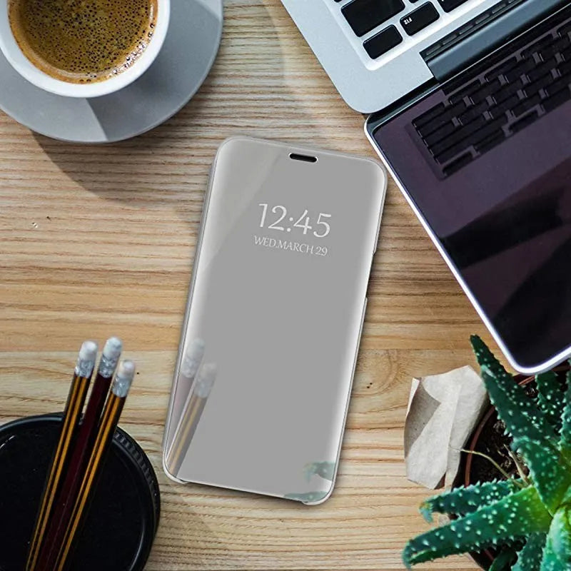 Window Case For Xiaomi Redmi Note 15 14 13 12C 14C 15C Mirror View PU Leather Flip Cover For Xiaomi Mi 17T 15T 14T POCO X7 X6