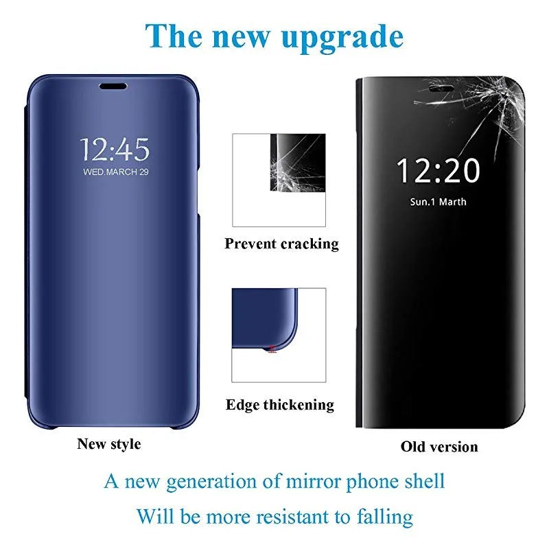Window Case For Xiaomi Redmi Note 15 14 13 12C 14C 15C Mirror View PU Leather Flip Cover For Xiaomi Mi 17T 15T 14T POCO X7 X6
