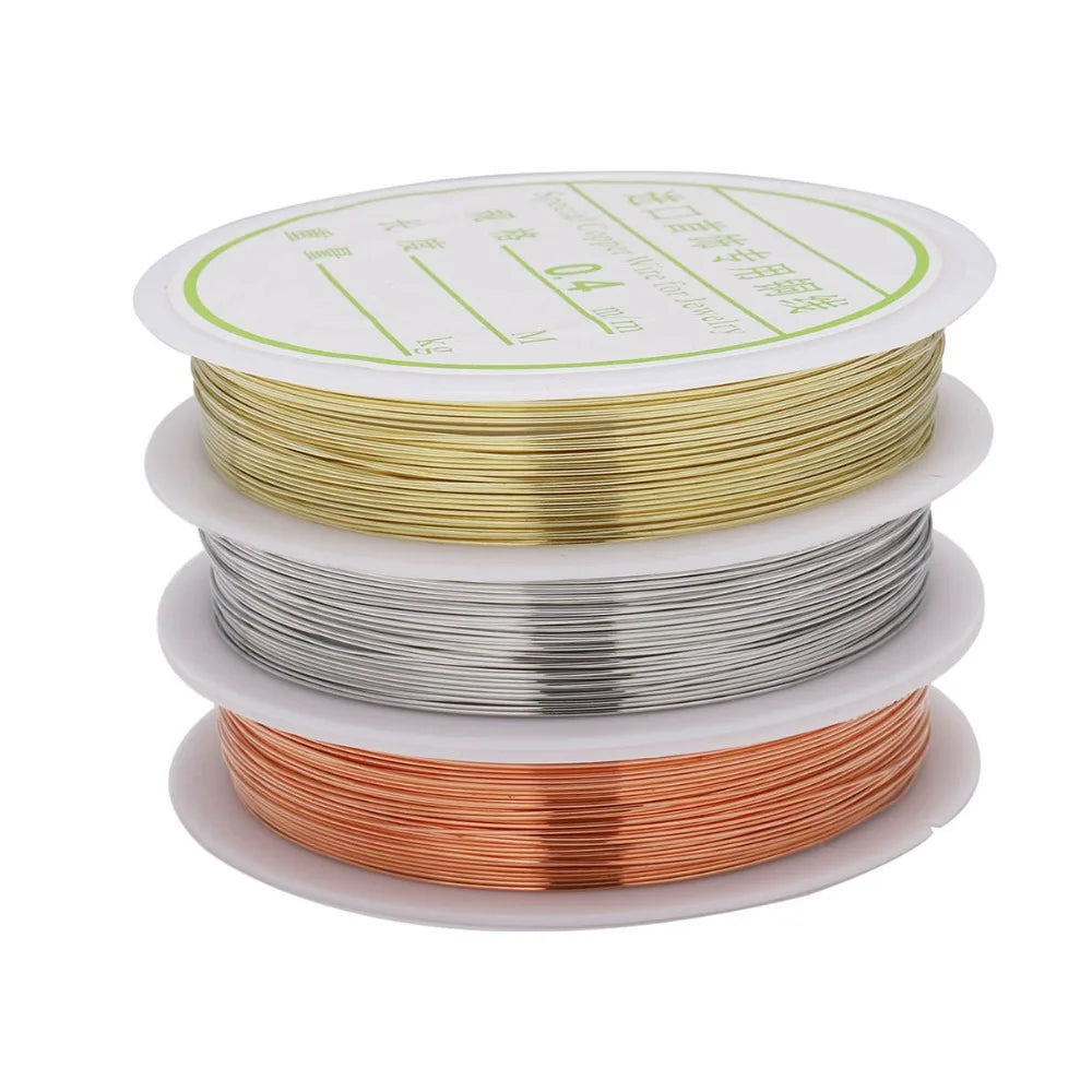 1 Roll 0.2/0.3/0.4/0.5/0.6/0.7/0.8/1mm Sturdy Copper Wire Beading Wire For Bracelet Necklace DIY Jewelry Making Accessories