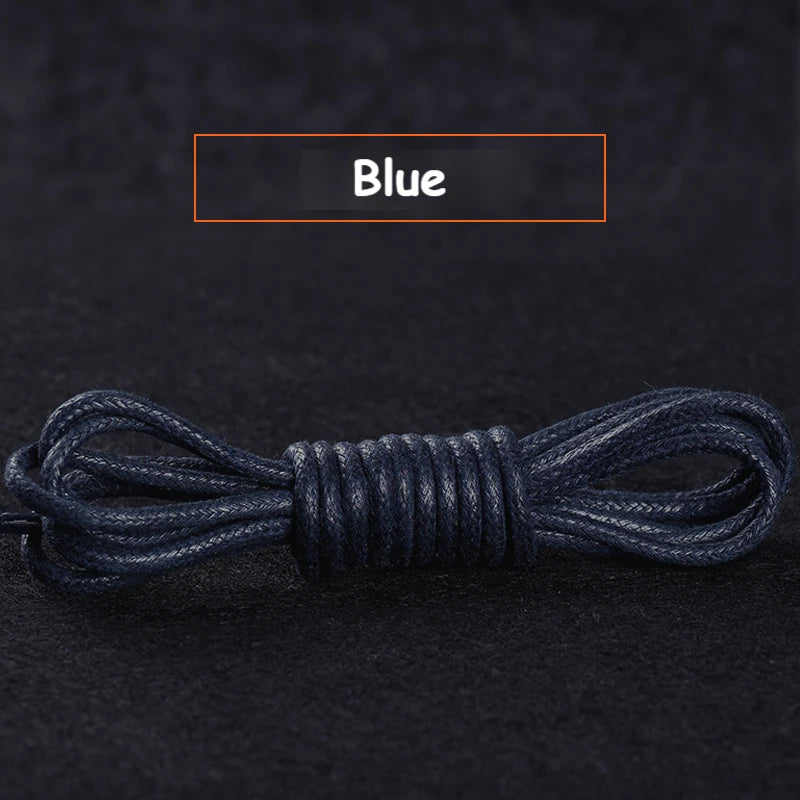 1Pair Cotton Waxed Shoelaces Round Oxford Shoe laces Boots Laces Waterproof Leather Shoelace Length 60/80/100/120/140/180cm