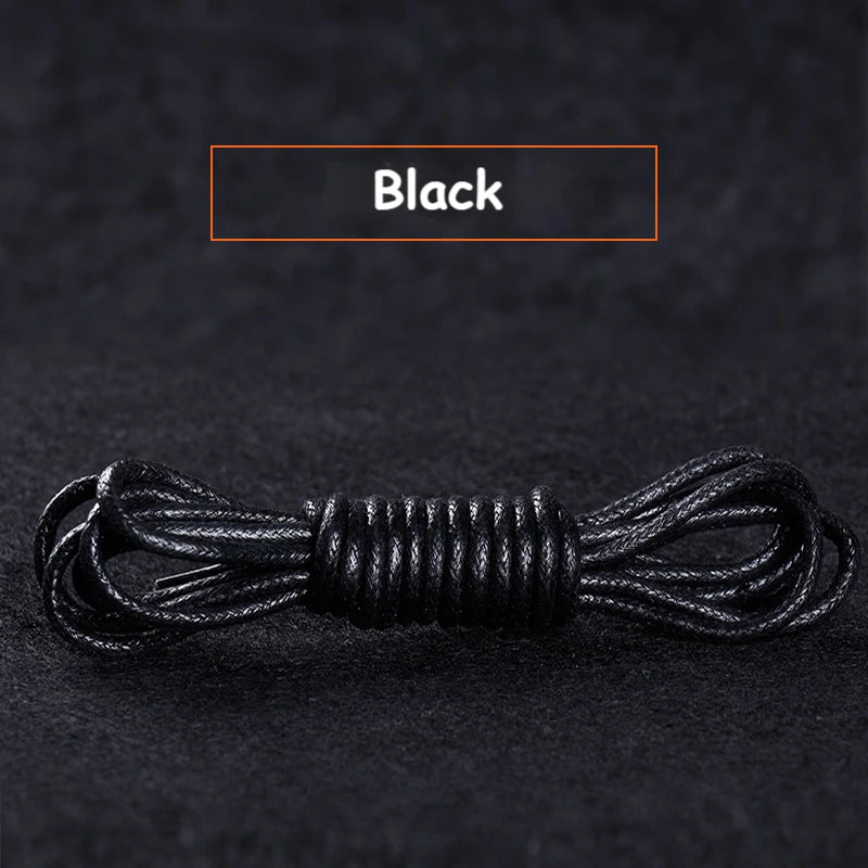 1Pair Cotton Waxed Shoelaces Round Oxford Shoe laces Boots Laces Waterproof Leather Shoelace Length 60/80/100/120/140/180cm