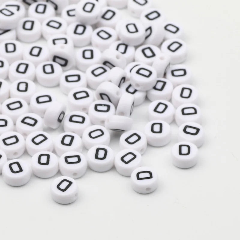 50/100/200pcs/lot 7x4mm White Round A-Z Alphabet Letter Acrylic Loose Spacer Beads for Jewelry Making Diy Bracelet Accessories
