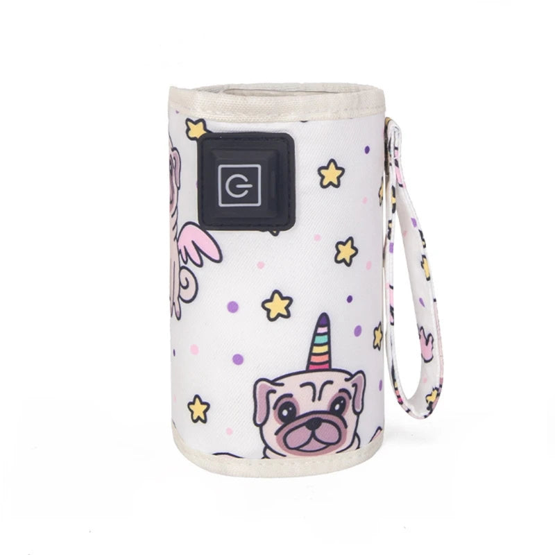 Portable USB Baby Bottle Warmer Travel Milk Warmer Infant Feeding Bottle Heated Cover Insulation Thermostat Food Heater