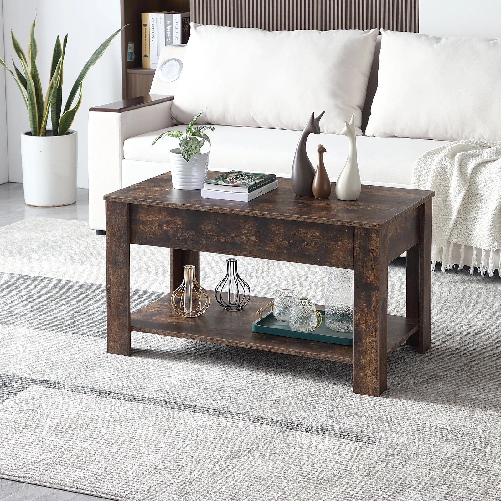 Small Modern Coffee Tables with Storage for Living Room Wood Lift Top Center Table Farmhouse