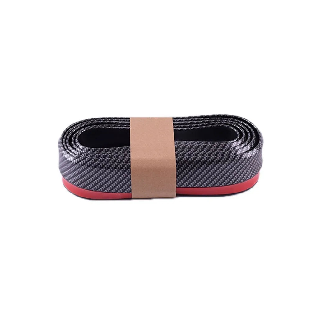 Car Front Bumper Lip Carbon Fiber Rubber Universal  Protector Bumper Lip Strip Spoiler Side Skirt Rubber Anti Scratch Protector