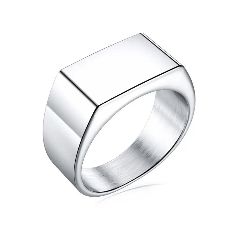 Jiayiqi Men'S Ring Punk Rock 316L Stainless Steel Signet Ring For Men Hip Hop Party Jewelry Male Wedding Gift Custom accept