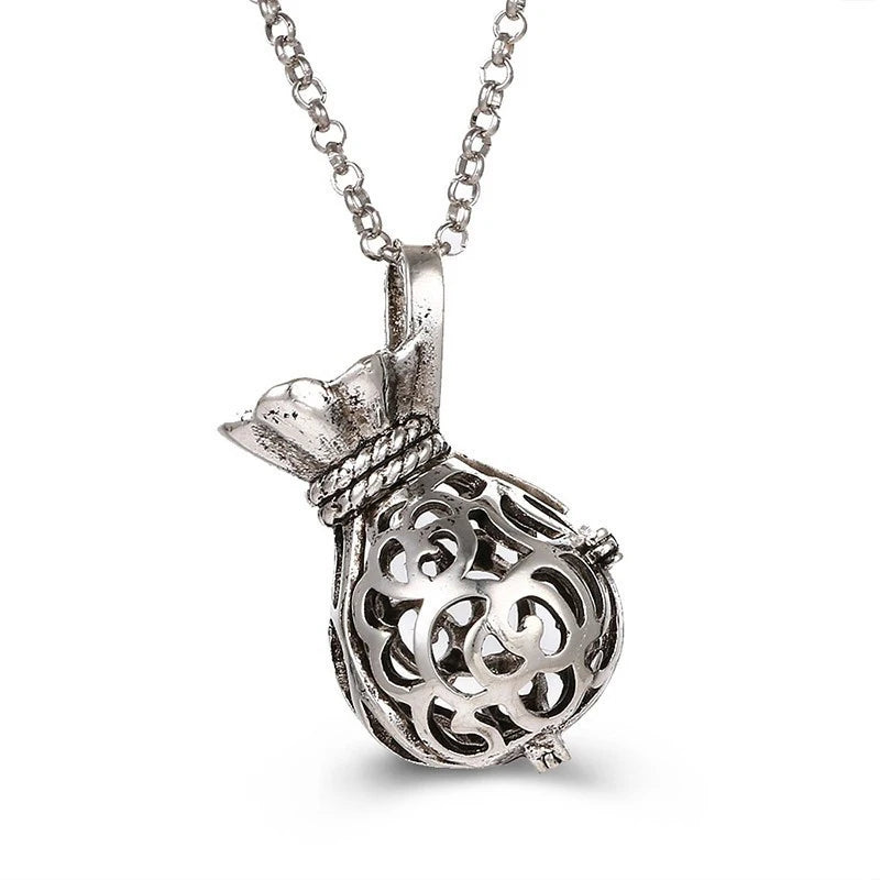 Mexico Chime Music Angel Ball Caller Locket Necklace Vintage Pregnancy Necklace Aromatherapy Essential Oil Diffuser Accessories