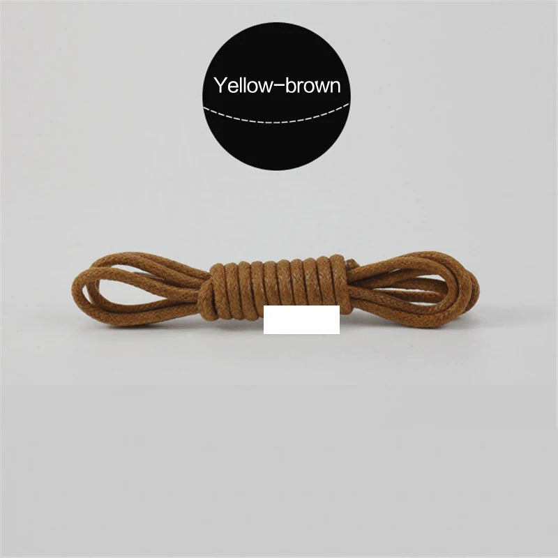 1Pair Waxed Cotton Round Shoe laces Coloured Leather Shoes lace Waterproof ShoeLaces Men Boots Shoelace Shoestring