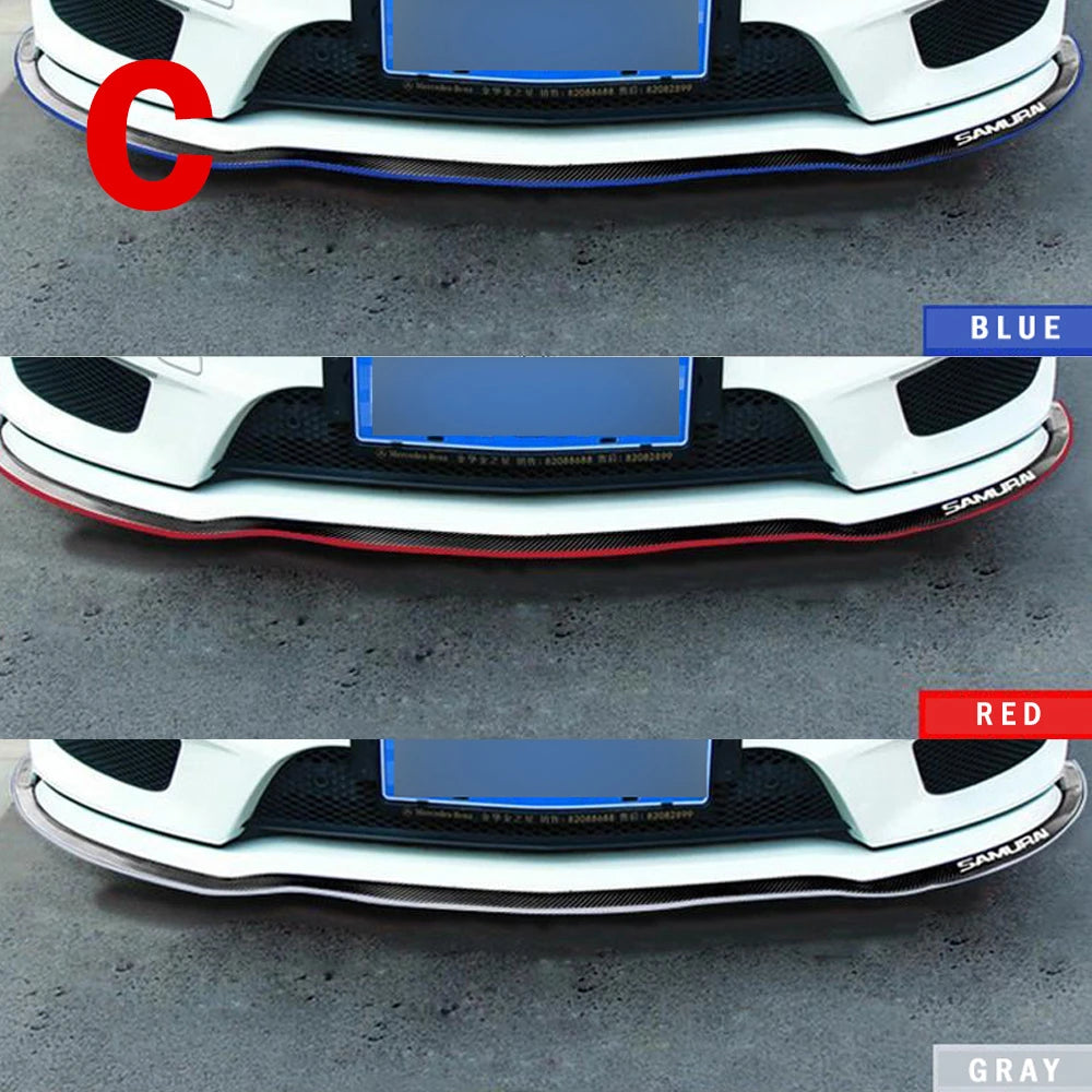 Car Front Bumper Lip Carbon Fiber Rubber Universal  Protector Bumper Lip Strip Spoiler Side Skirt Rubber Anti Scratch Protector
