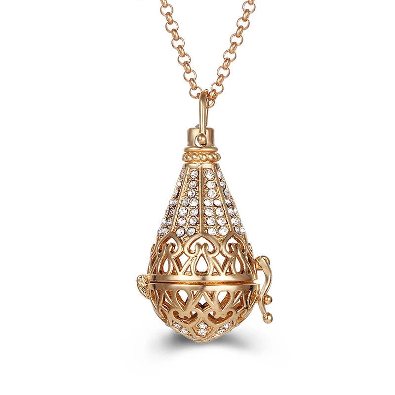 Mexico Chime Music Angel Ball Caller Locket Necklace Vintage Pregnancy Necklace Aromatherapy Essential Oil Diffuser Accessories